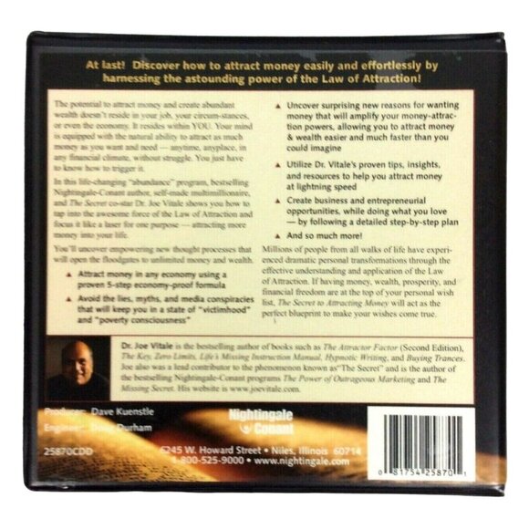 The Secret To Attracting Money By Dr Joe Vitale Audio CD Self Help Course - Picture 2 of 5